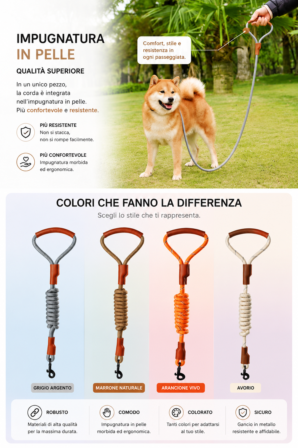 Guinzaglio in Vegan Leather per Cani — Nobile