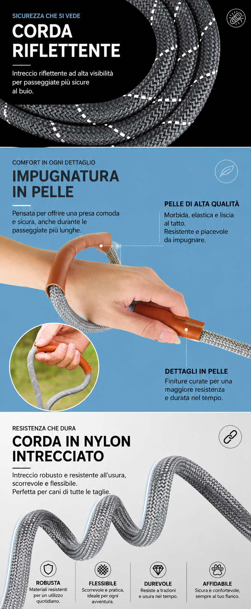 Guinzaglio in Vegan Leather per Cani — Nobile