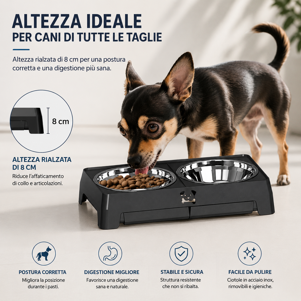 Tavolino da Pranzo Pieghevole Regolabile per Cani — Nobile