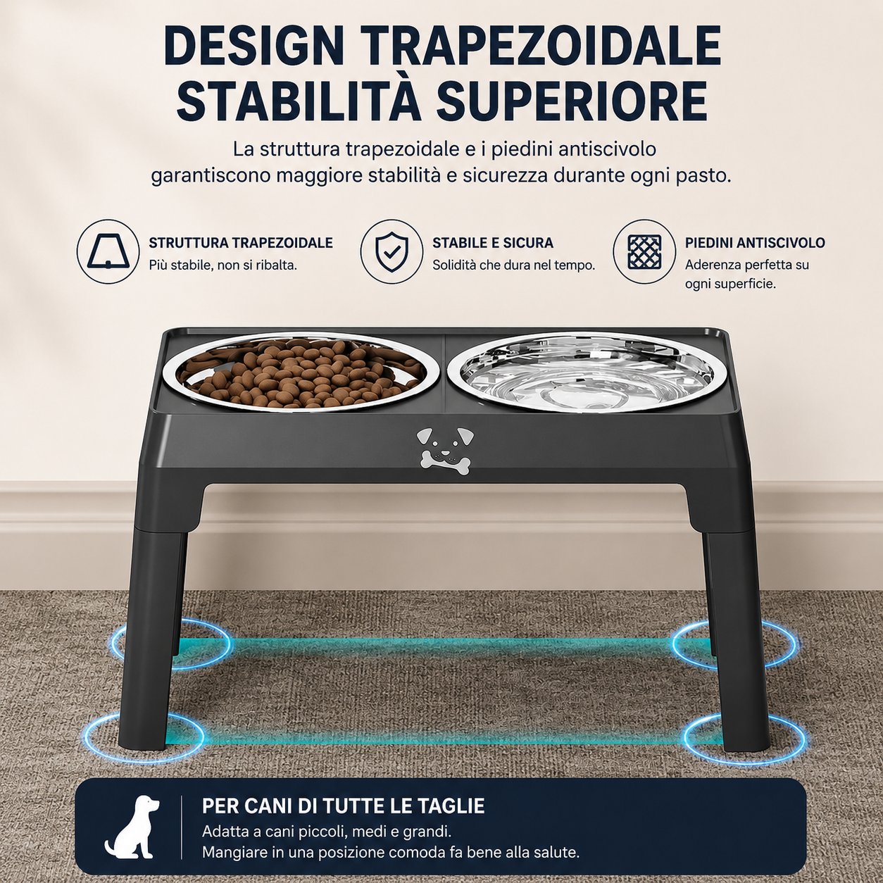 Tavolino da Pranzo Pieghevole Regolabile per Cani — Nobile