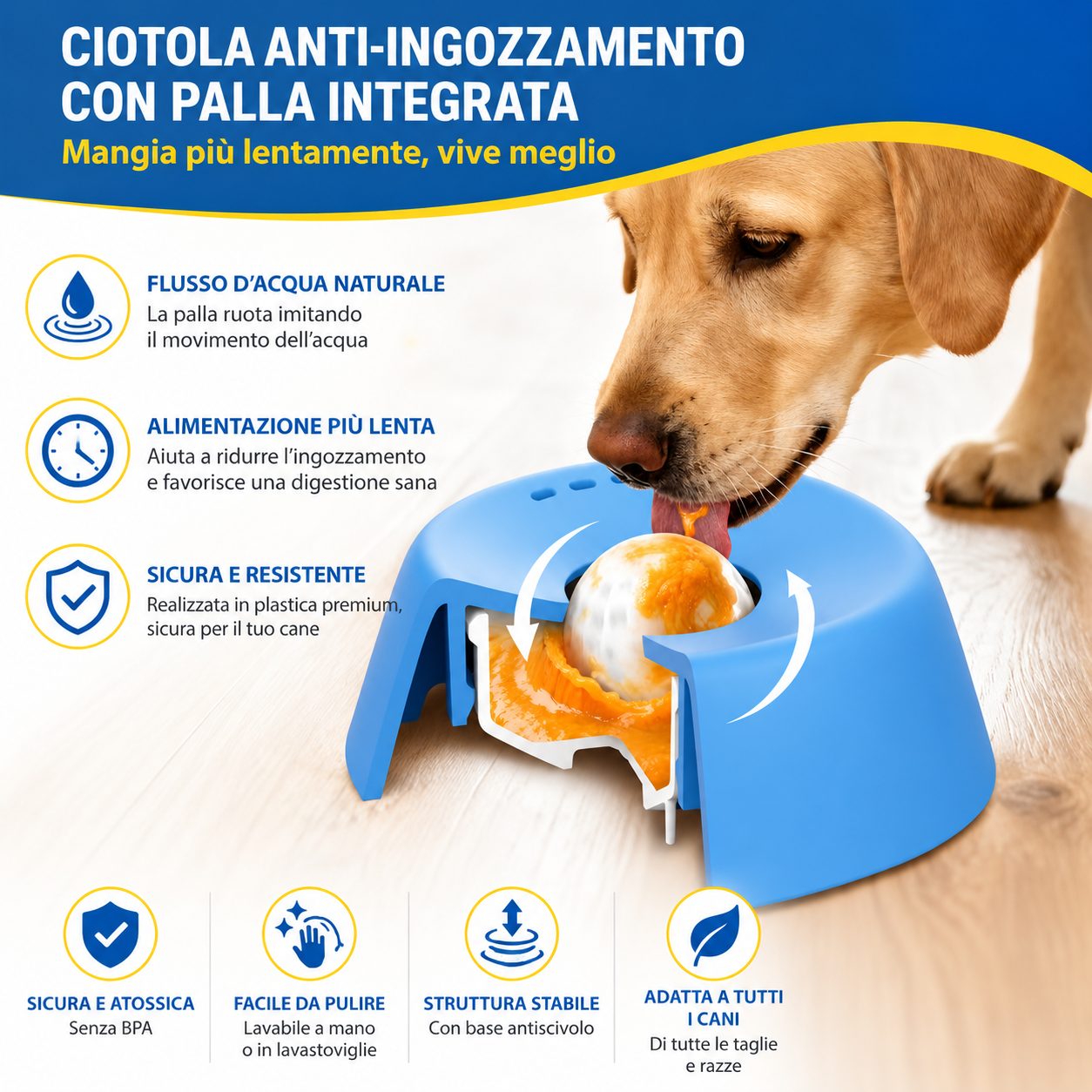 Ciotola Leccalecca Slow Feeder per Cani — Nobile