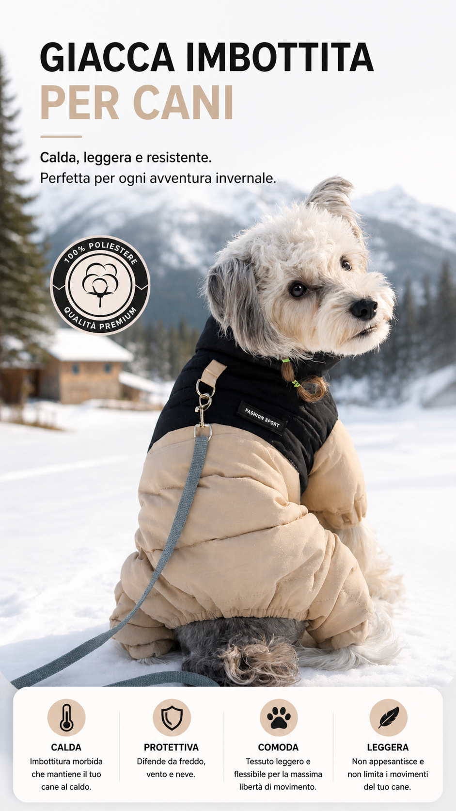 Cappottino Termico Impermeabile per Cani — Nobile